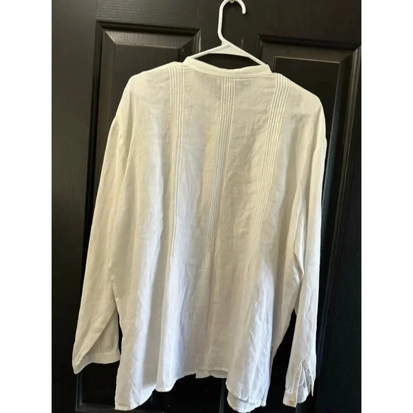 J.Jill Floral 100% Linen Button-Down Casual Top Sze Large - Picture 5 of 5